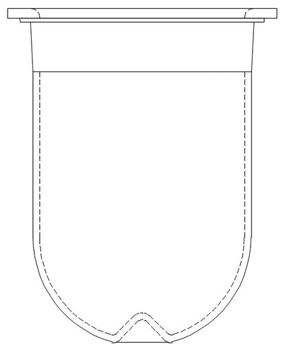 1000mL Amber Glass Apex Vessel with Centering Ring, Logan compatible