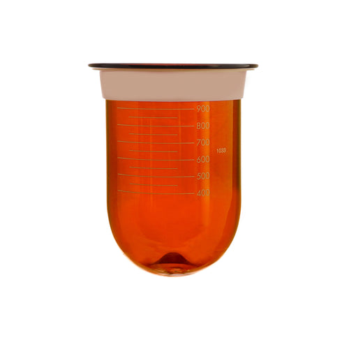 1000mL Amber Glass Apex Vessel with Centering Ring, Distek compatible